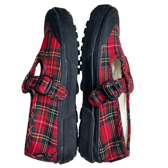 New women's size 5 VANS style 93 Mary Janes red black plaid Rare - Picture 5 of 9